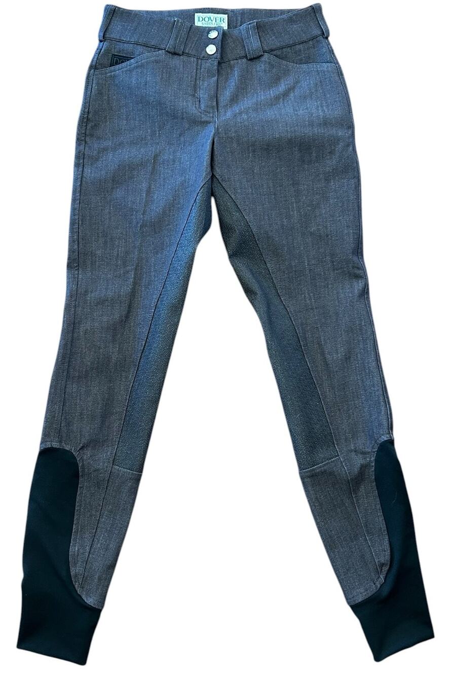 Dover Saddlery Women's Full Seat Riding Pants Breeches Gray Size 26 EUC